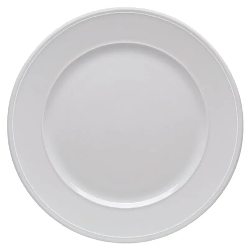 BauscherHepp 280029 11-1/4 Inch Diameter Flat Plate with Rim Porcelain