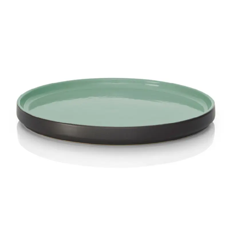 BauscherHepp 53.0040.0102 8.7 Inch Flat Plate Round Geo Green Ceramic