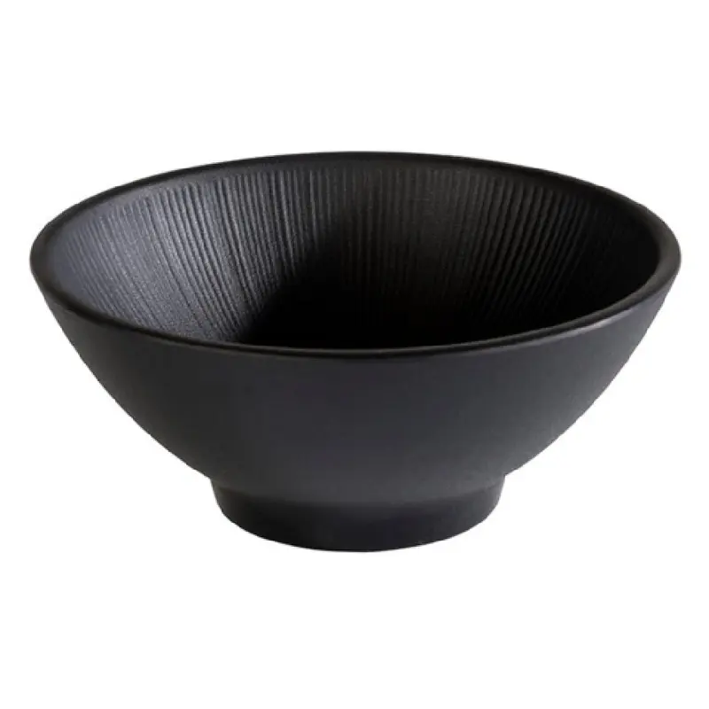 Libbey APS 85069 16 Oz Black Round Ramen Bowl Melamine Stackable Scratch Resistant