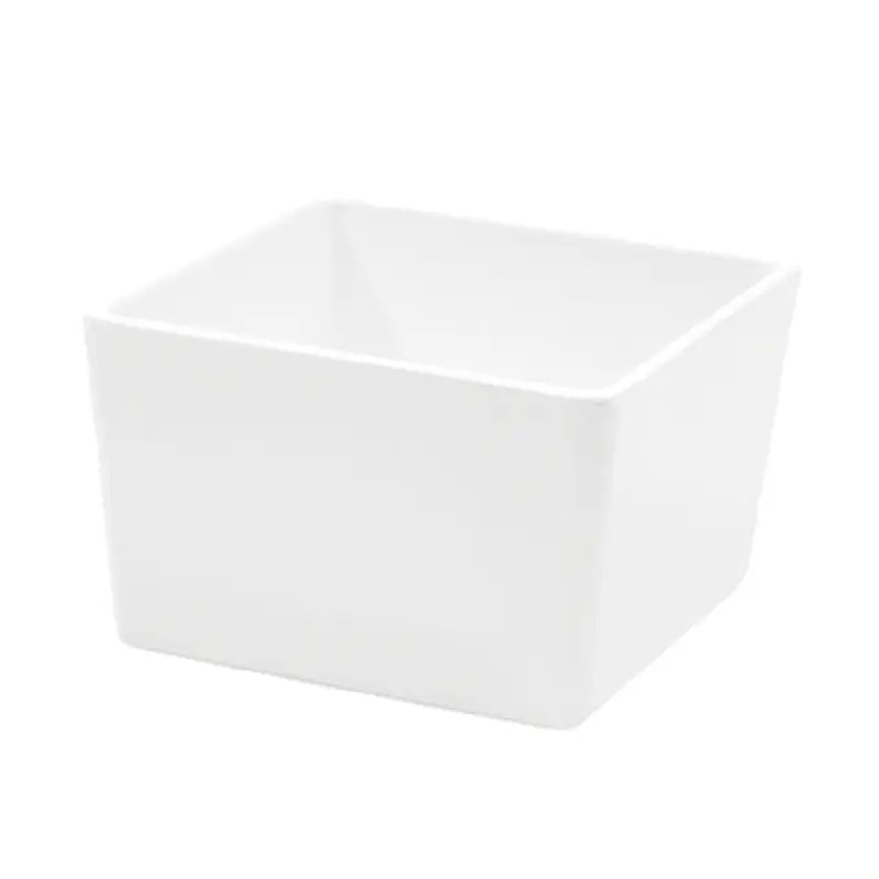 Tablecraft M4024WH Bowl 1 Quart Square Melamine NSF White with Straight Sides