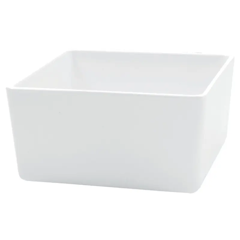 Tablecraft M4025WH 1-1/4 Qt Bowl Rectangular Melamine White Safe for Temperatures