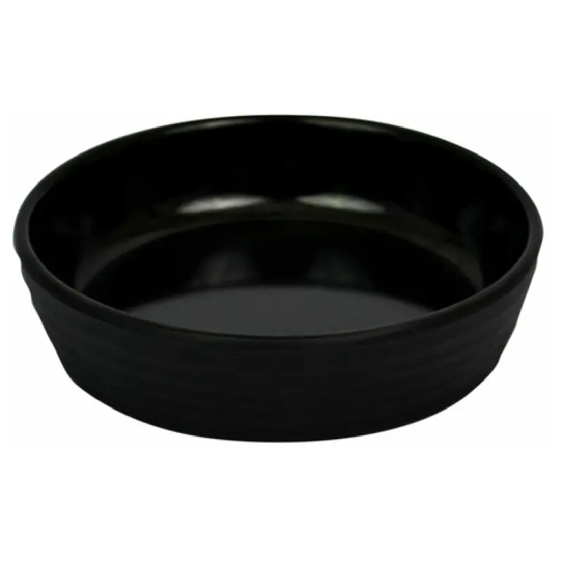 BauscherHepp TB1554 9-1/2 Oz Melamine Ripple Bowl Black Round Durable