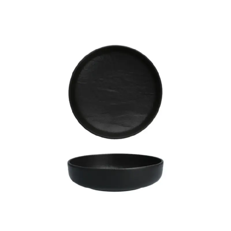 Fortessa 3300.52514BK 40 Oz Paleo Flint Bowl Dishwasher and Microwave Safe Black Bone China