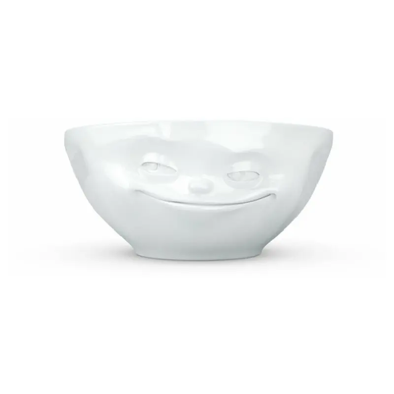 BauscherHepp 145022 11.8 Oz Round Bowl Embossed Face Porcelain White