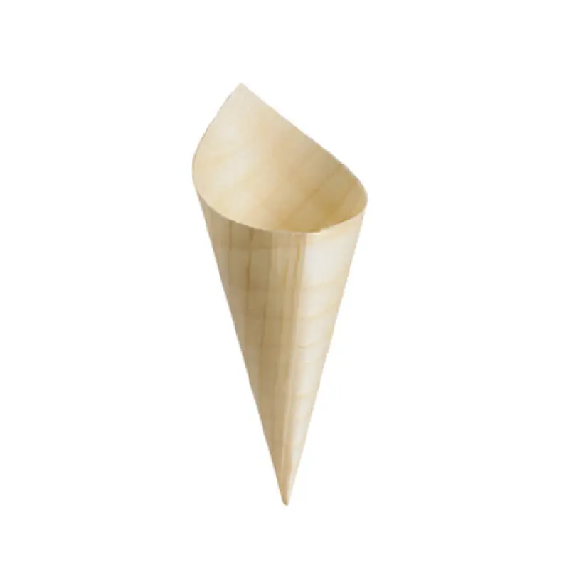 Tablecraft BAMDCN5 1-1/2 Oz Mini Serving Cone Eco-Friendly Pinewood 50 Packs