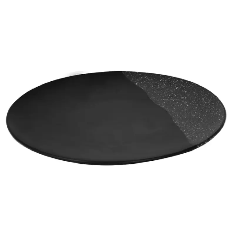 BauscherHepp TB4632 11 Inch Round Plate Dishwasher Safe Melamine Black Speckle