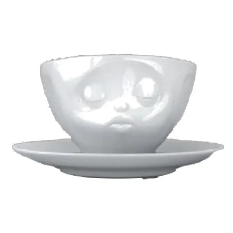 BauscherHepp 144001 6.6 Oz Cup Porcelain White Embossed Design with Handle