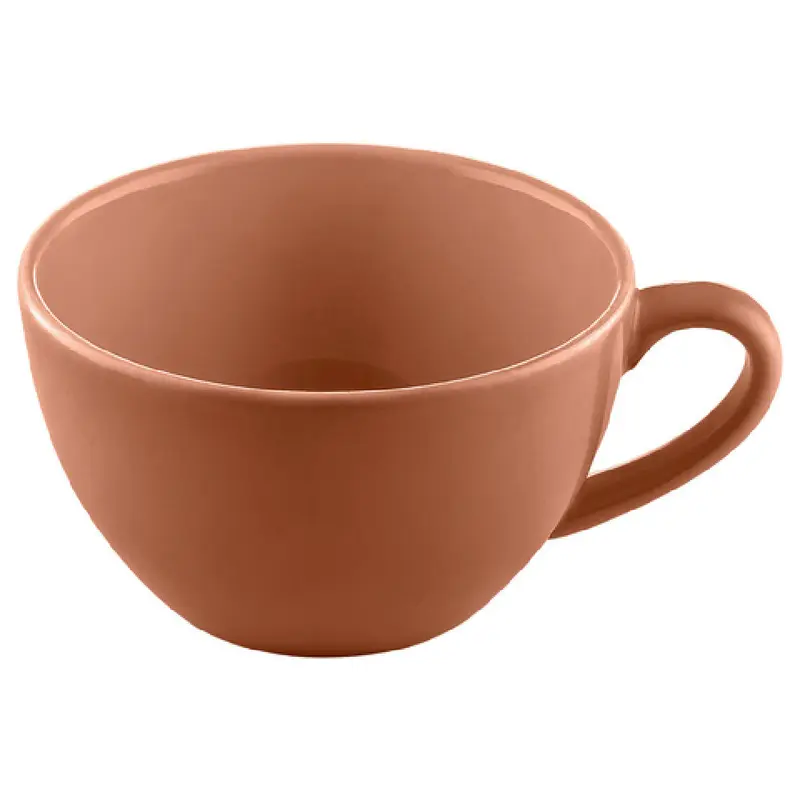 BauscherHepp 275285-700666 11.8 Oz Cup Porcelain Sandstone Orange with Descriptors