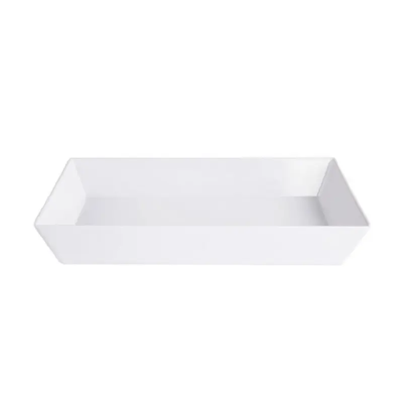 Fortessa DV.MB.117518 17.7 Inch White Rectangular Melamine Dish with Dishwasher Safe