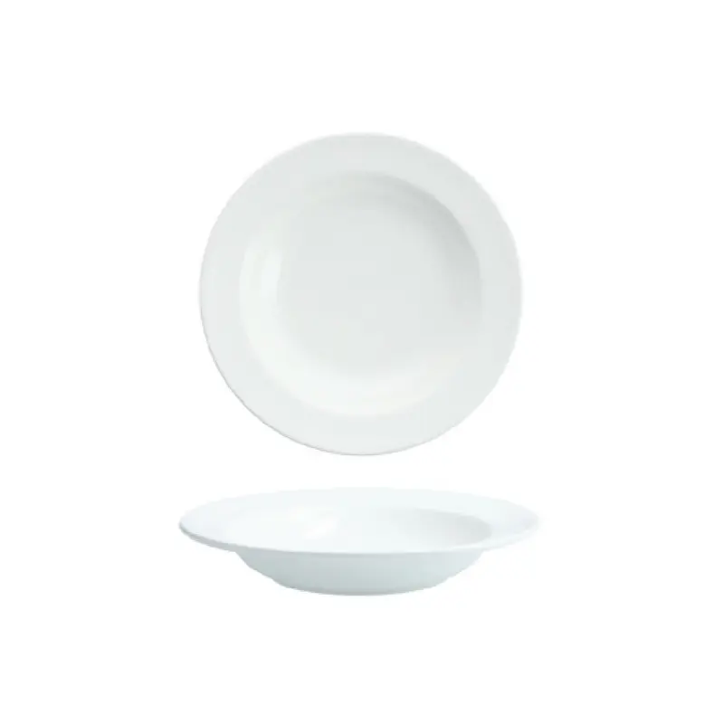 Fortessa HBW-ACQUA-595 9 Inch Soup Bowl Bone China White Durable with Dishwasher and Microwave Safe