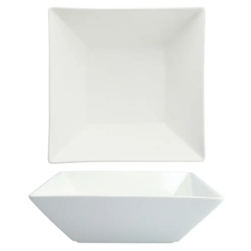 Fortessa V0818-0117 12 Inch 136 Oz Deep Square Bowl Vitrified Ceramic White