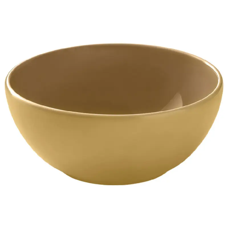 BauscherHepp 705720-700667 41.9 Oz Round Dish Sandstone Yellow Porcelain