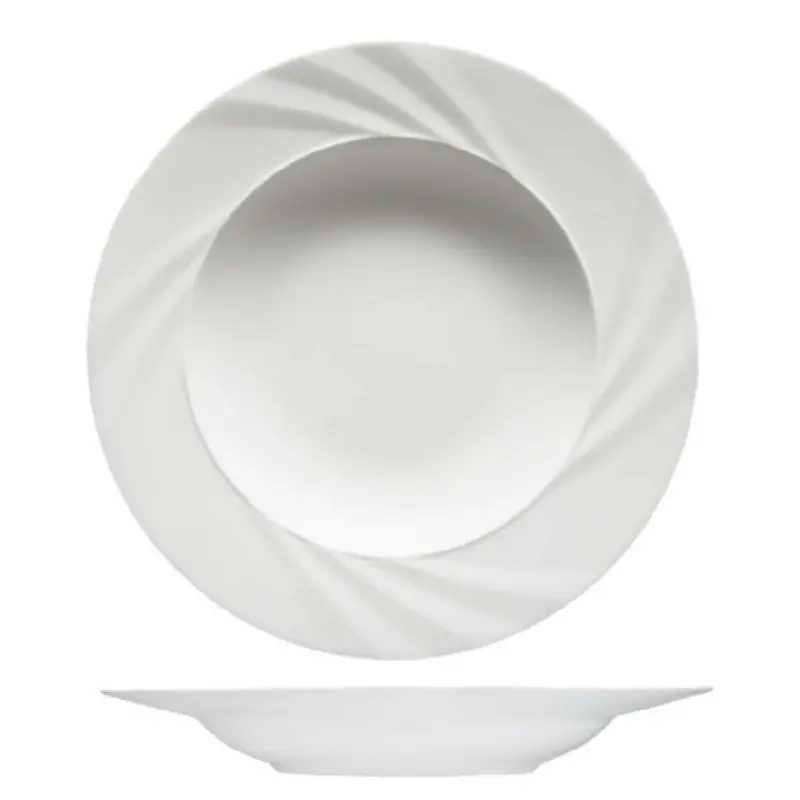Fortessa HBW-AIRES-273 12 Inch Rimmed Bone China Pasta Bowl