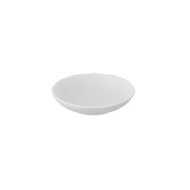 BauscherHepp T4708 44 Oz Melamine Round Dish White Crackle Matte Finish