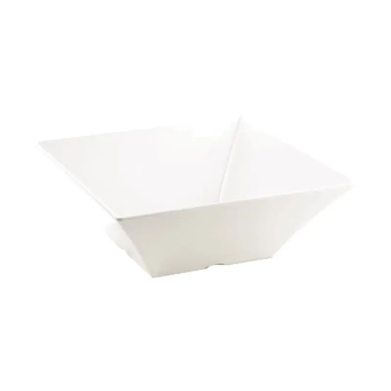Tablecraft MB166 13-1/4 Qt Bowl Square White Melamine Dish Dishwasher Safe
