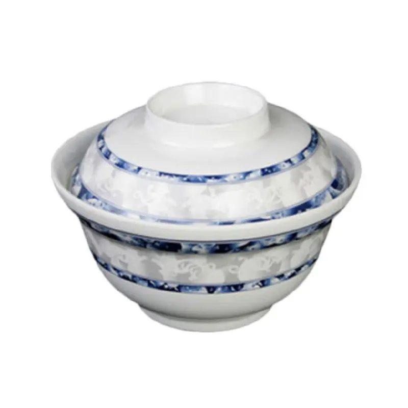 Thunder Group 3201DL 20 Oz Noodle Bowl Round Break Resistant Blue Dragon Melamine