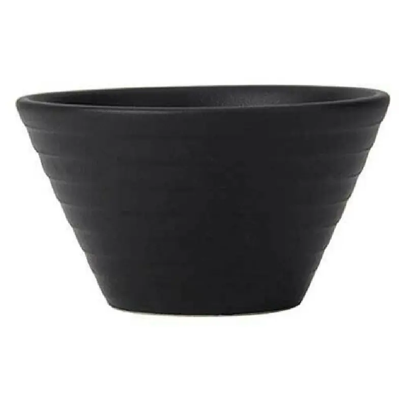 Tuxton VBB-080 7-3/4 Oz Bouillon Round Embossed Matte Black Porcelain