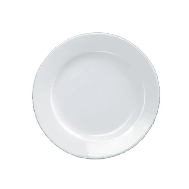 Yanco AC-6 6-1/4 Inch Diameter Round Plate with Rolled Edge Porcelain