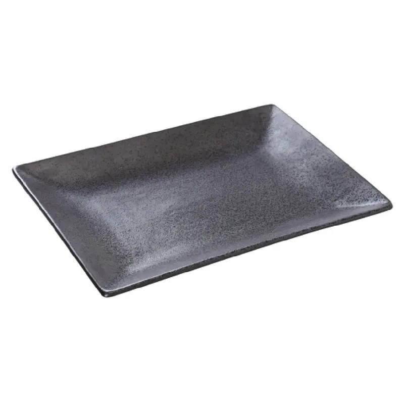 Yanco DB-408 8 Inch Rectangular Diamond Black Plate Porcelain Dishwasher Safe