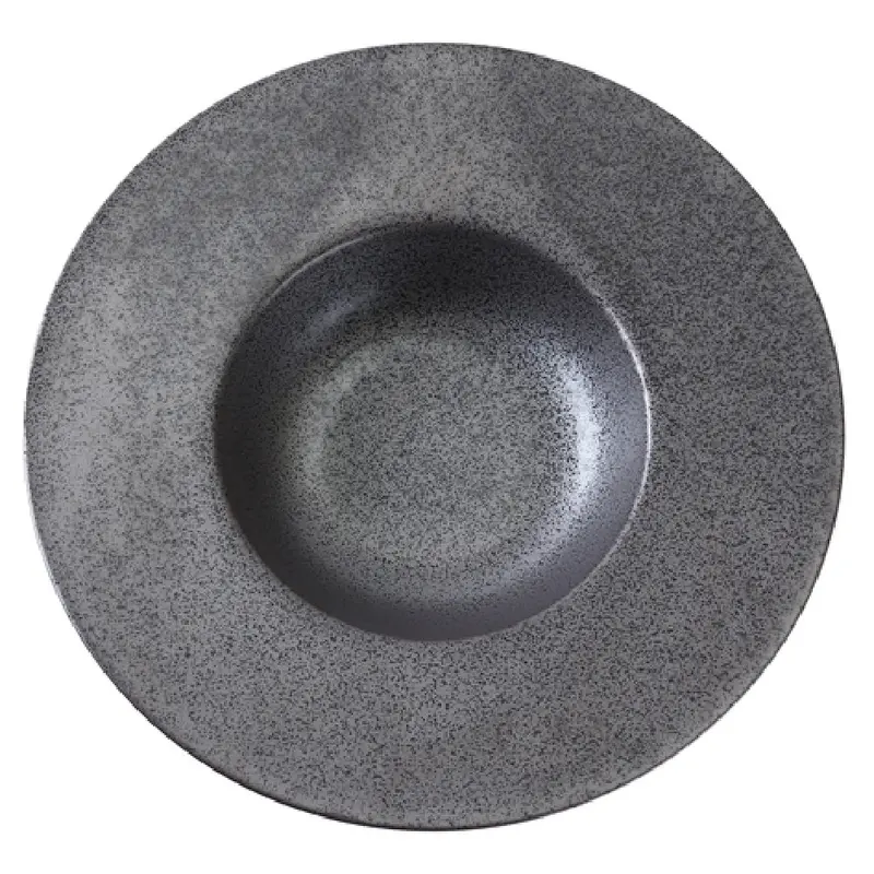 Yanco DB-610 10 Oz Diamond Black Dessert Plate Round Porcelain 9-1/4 Inch