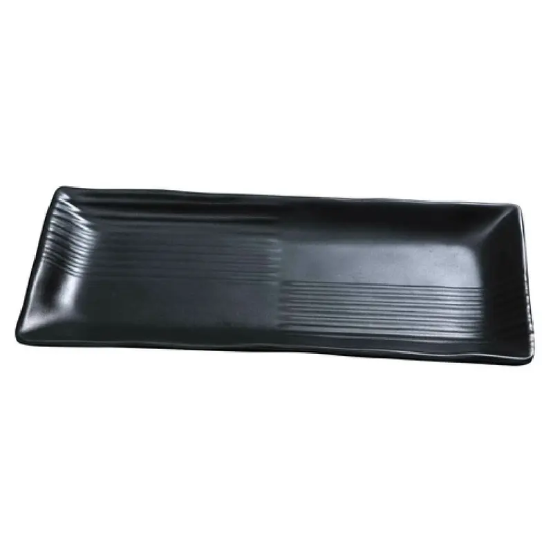 Yanco BP-2209 8-1/2 Inch Black Pearl Plate Rectangular Melamine With Matting Surface
