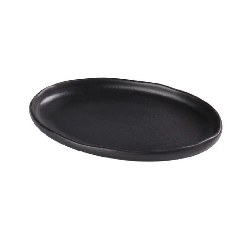 Yanco NB-210 10 Inch Noble Black Plate Oval Porcelain Dishwasher Safe