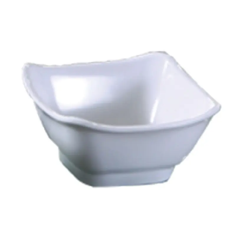 Yanco OK-5450 10 Oz Square Bowl White Melamine Dishwasher Safe 4-3/4 Inch