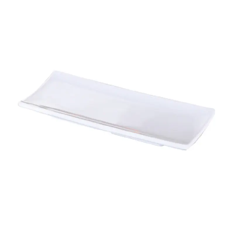 Yanco OK-7010 9-1/2 Inch White Rectangular Sushi Plate Melamine - Case