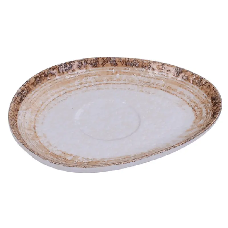 Yanco RO-002 6 Inch Oval Saucer Dishwasher Safe Glazed Porcelain