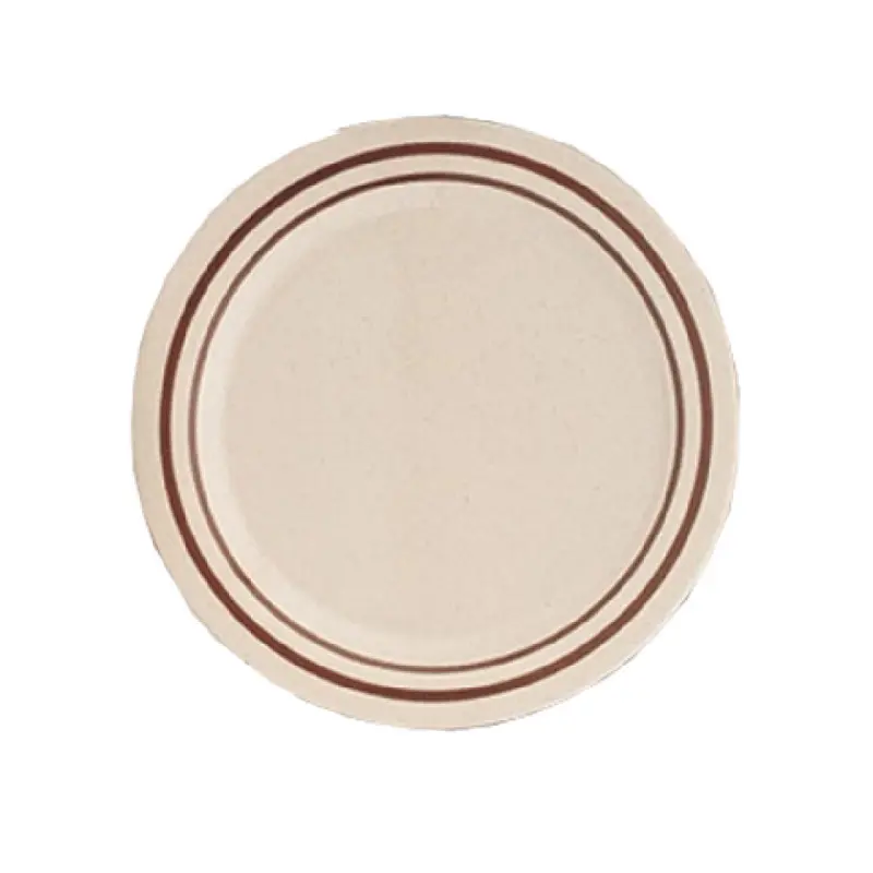 Yanco SS-109 9 Inch Diameter Round Plate Dishwasher Safe Melamine Brown Beige