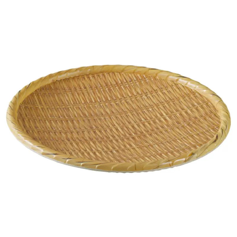 Yanco WD-507 7 Inch Round Serving Tray Dishwasher Safe Melamine Bamboo Look