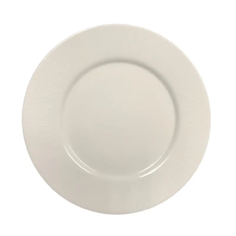 BauscherHepp 690024-425758 9-1/2 Inch Diameter Flat Plate with Rim Porcelain White