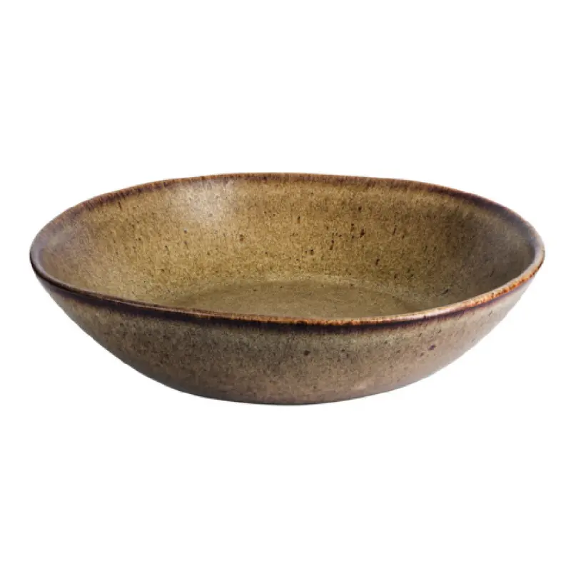 BauscherHepp QU63358 8.7 Inch Diameter Brown Pasta Bowl with Rustic Finish