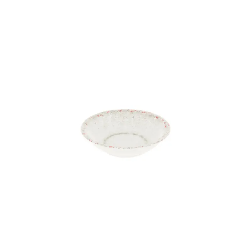 BauscherHepp TW1632 20.3 Oz Round Bowl Distressed Crackle Glaze Melamine White