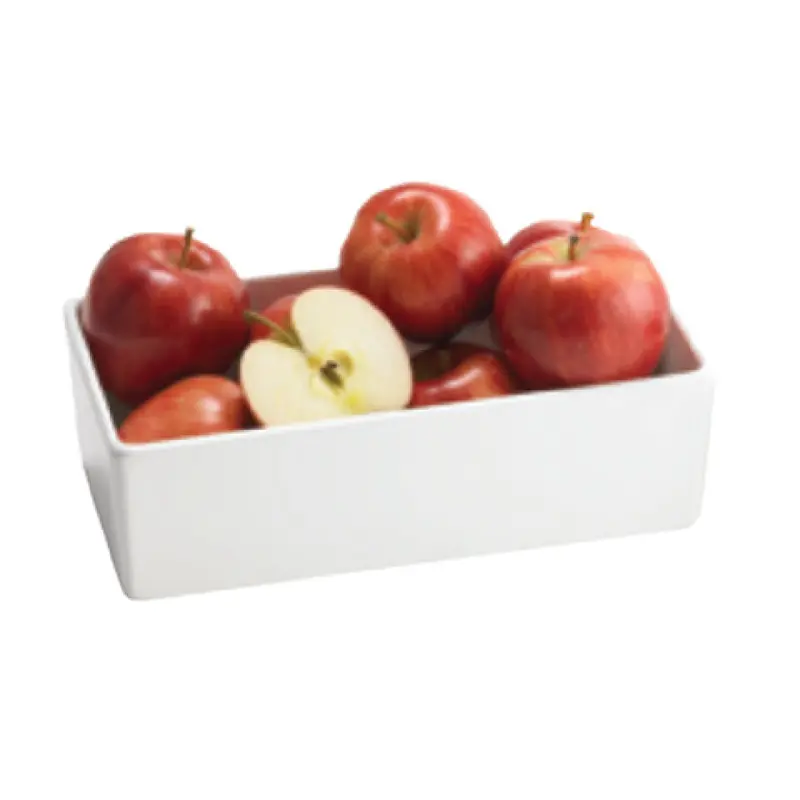 Tablecraft CW4002X 3 Quart Cold Holding Rectangular Bowl Aluminum Orange Finish