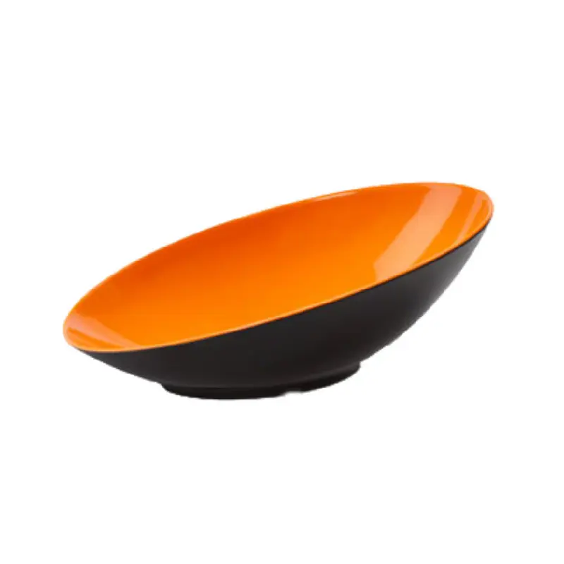 GET Enterprises B-798-OR/BK 20 Inch Oval Break-Resistant Bowl Melamine 2-1/2 Quarts