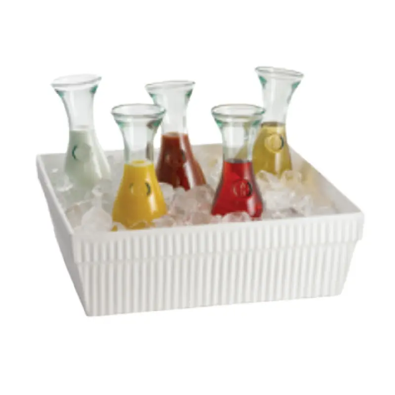 Tablecraft CW1494W 24 Quart Bowl Cold Holding Square Aluminum White Finish