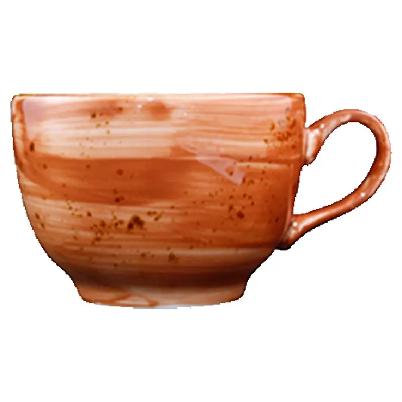 Vertex China LTC-1 8 Oz Cup Hand Painted Ergonomic Terra Cotta - 3 Dozen Packs