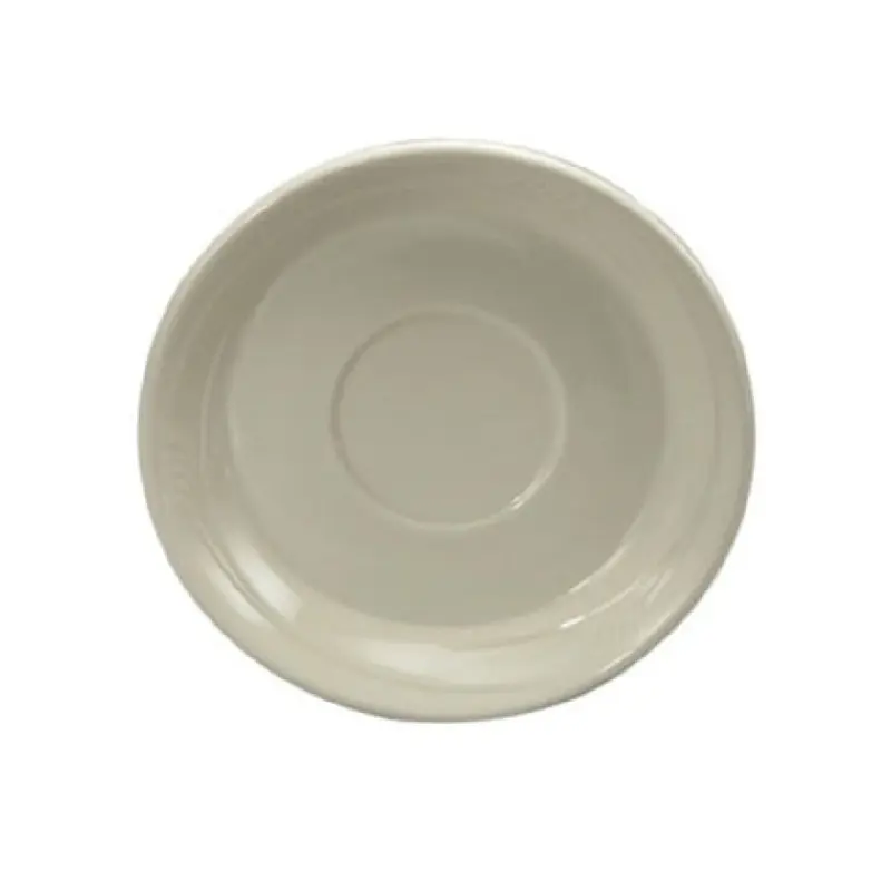 1880 Hospitality F1040000502 6 Inch Diameter Round Saucer White China with Reinforced Edges