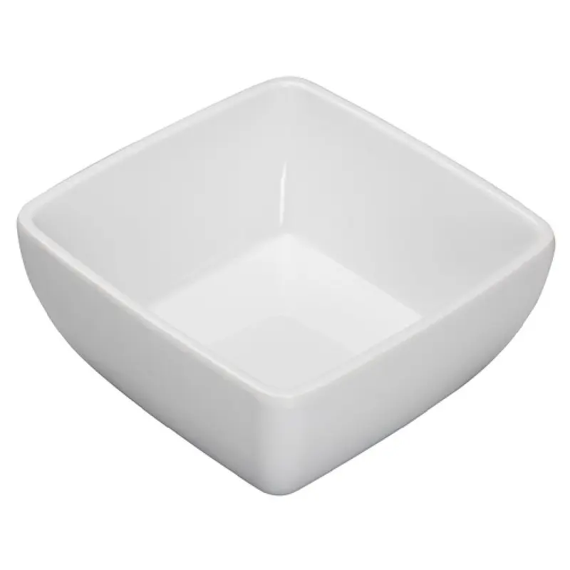Winco WDM009-203 5 Inch 17 Oz Square Bowl Break Resistant Melamine White