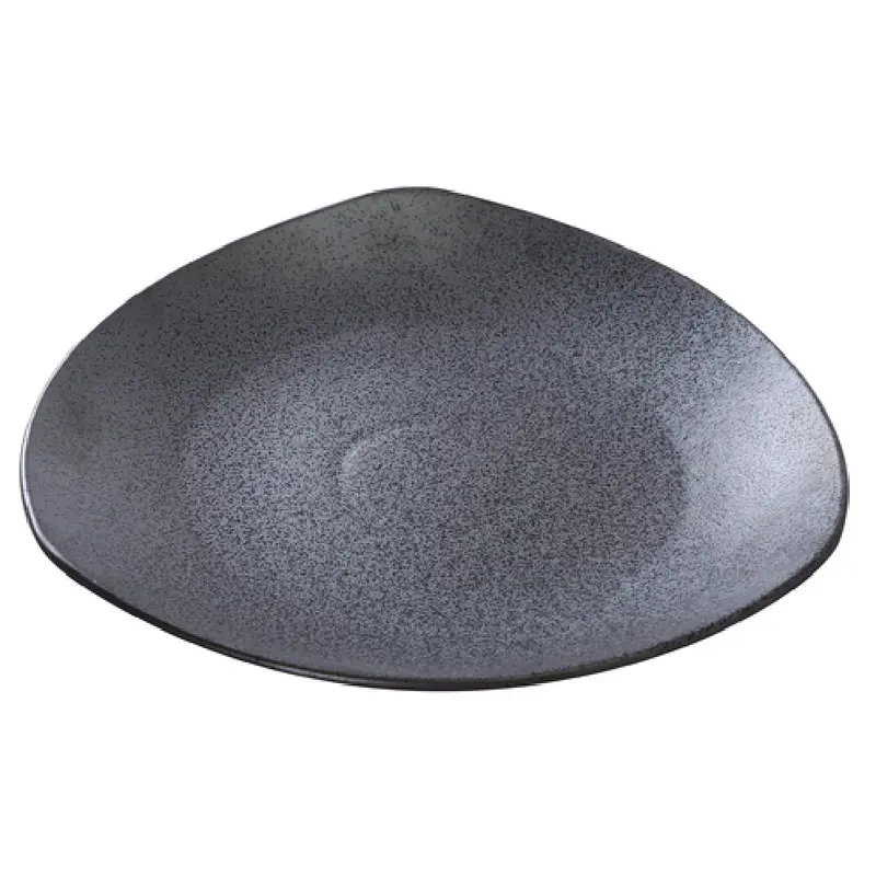 Yanco DB-207 7 Inch Triangular Plate Porcelain Black Dishwasher Microwave Safe