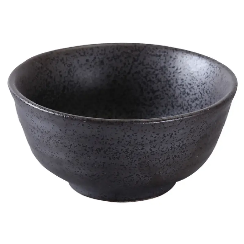 Yanco DB-3005 10 Oz Diamond Black Rice Bowl Round Porcelain Black 3 Dozen Cases