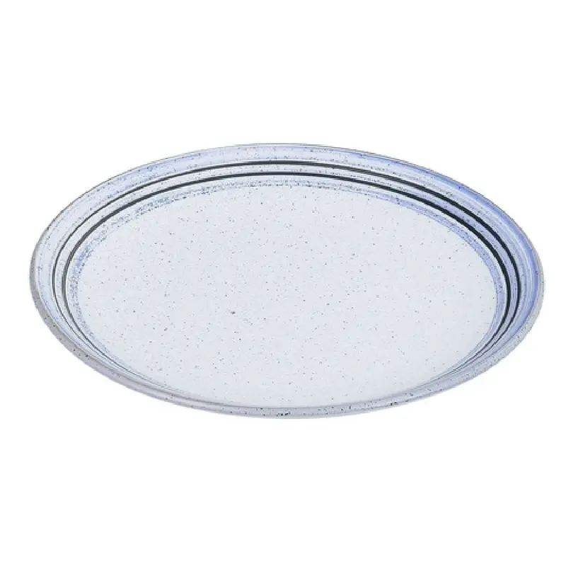 Yanco OC-210 10 Inch Oval Plate Coupe Porcelain White with Blue Design