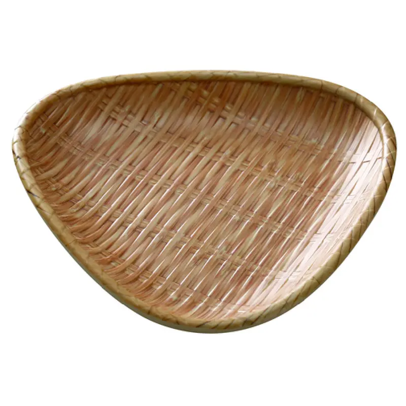 Yanco WD-811 10-1/2 Inch Triangular Deep Plate Melamine with Bamboo Look