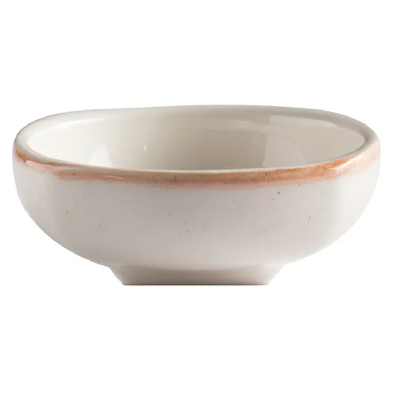 GET Enterprises PP1605725124 5 Inch Bowl 3.8 Oz Beige Porcelain Rolled Edge