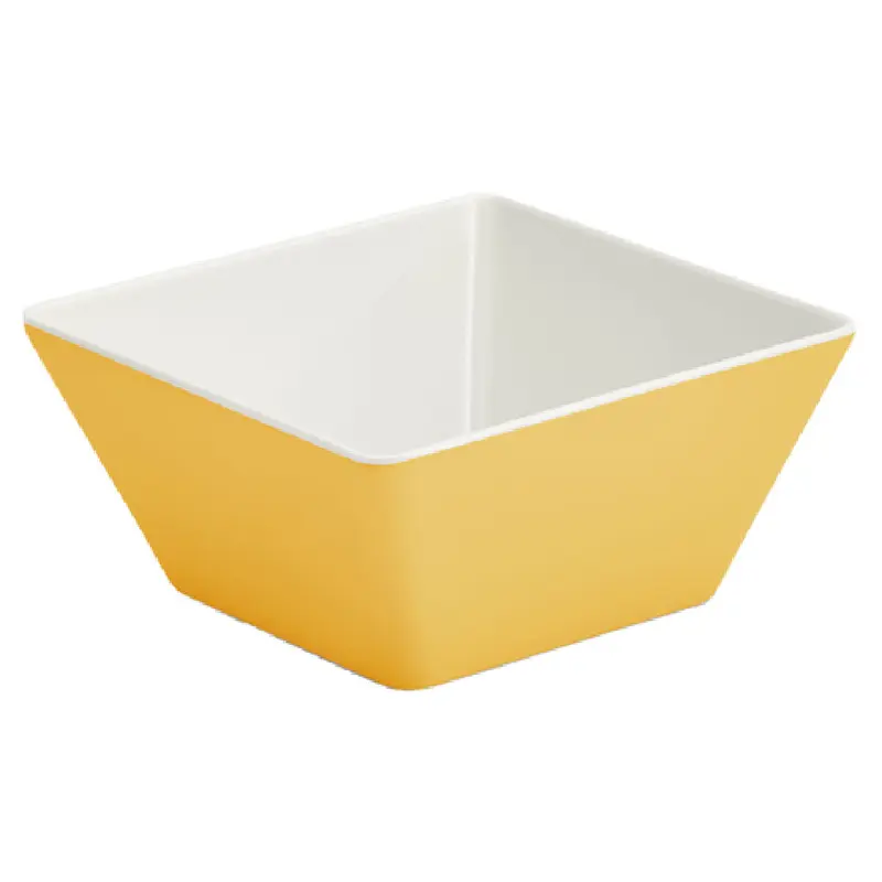 Vollrath V2220250 1 9/16 Quart Square Bowl Melamine Yellow Dishwasher Safe