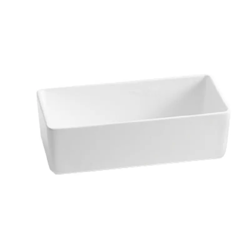 Tablecraft CW4026BS 2 Qt Rectangular Cold Holding Bowl Aluminum Blue Speckle