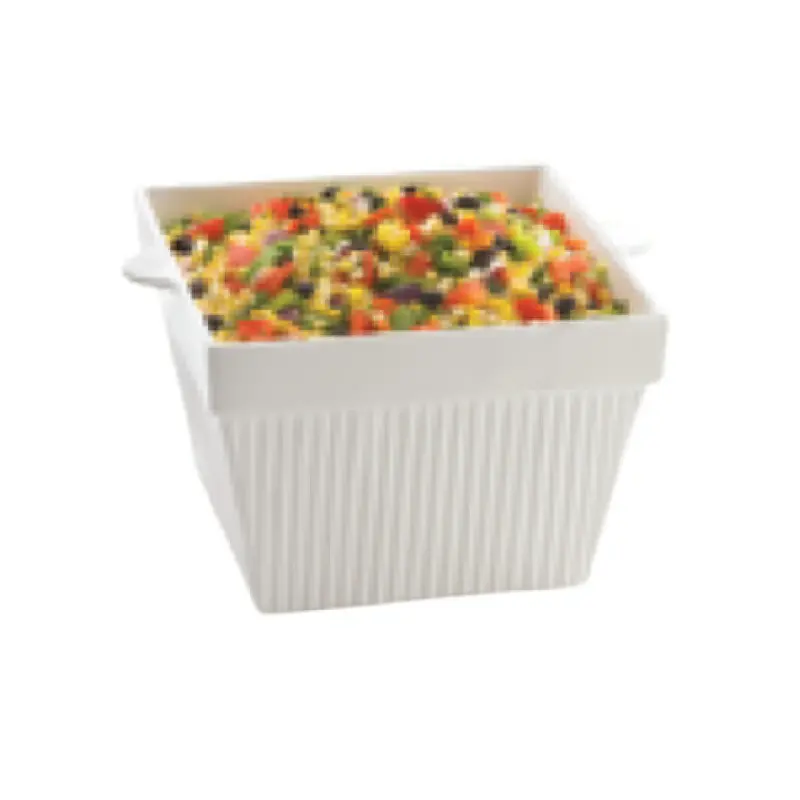 Tablecraft CW1490W Bowl 6-1/2 Quart Square Cold Holding Aluminum White