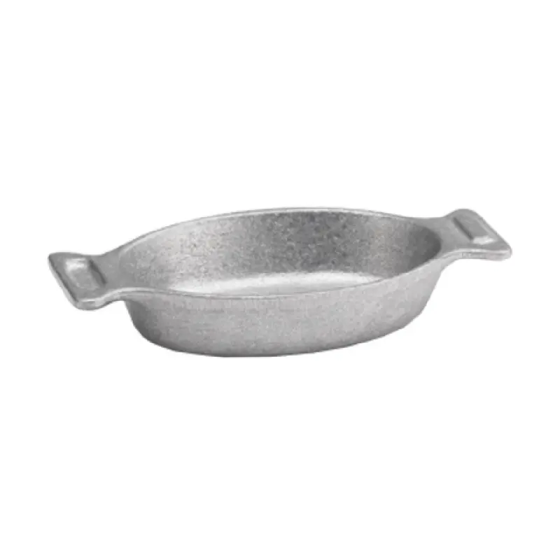 Tablecraft CW4044R 8 Oz Oval Cold Holding Mini Server Double Handled Aluminum Red