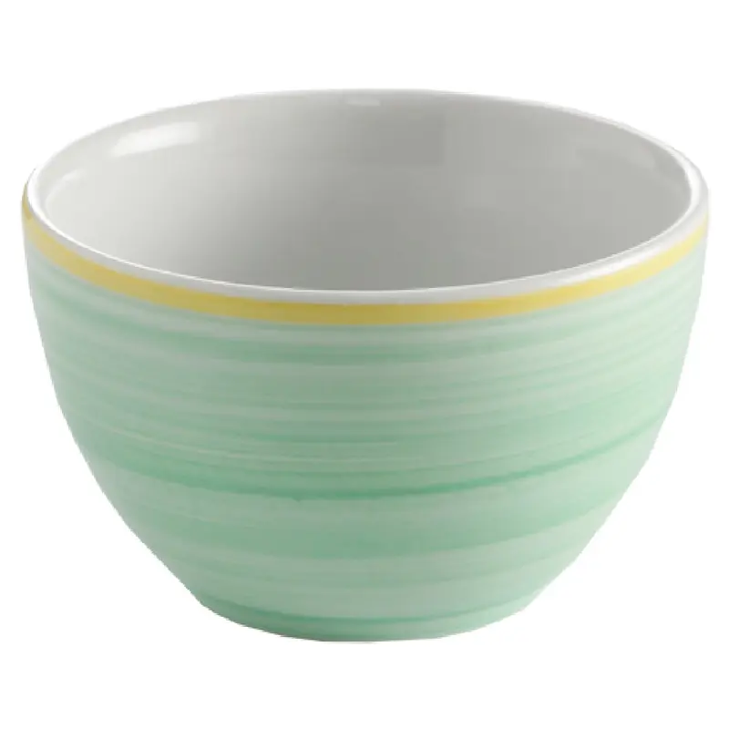 GET Enterprises PA1603904524 8-4/5 Oz Bouillon Cup Porcelain Yellow Edge